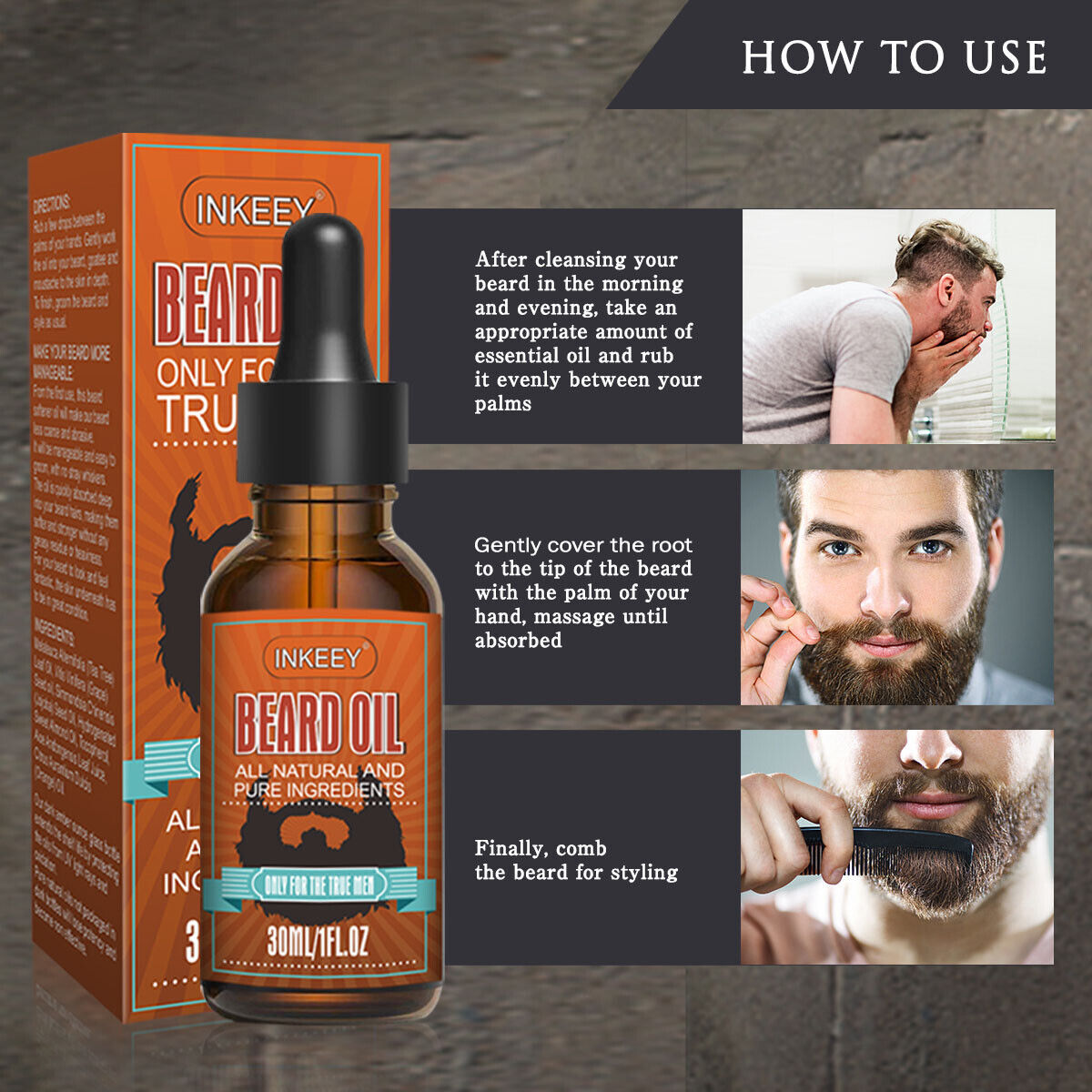 Beard Growth Oil Serum-Fast Growing Beard Mustache Facial Hair Grooming For Men