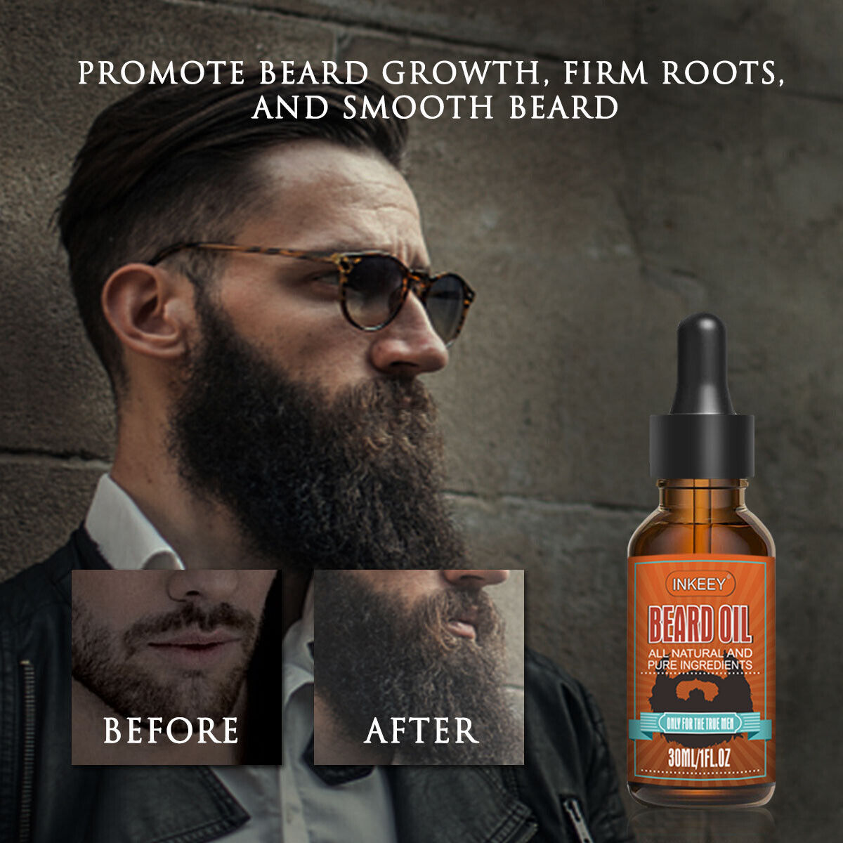 Beard Growth Oil Serum-Fast Growing Beard Mustache Facial Hair Grooming For Men